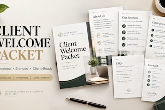 create a welcome packet, onboarding guide, client handbook and welcome booklet