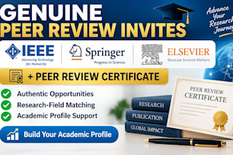 provide genuine ieee, springer elsevier peer review invites with certificate