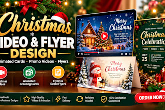 create a christmas video, animated greeting card and flyer