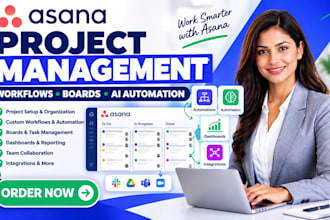 set up asana project management, workflows, boards and ai automation