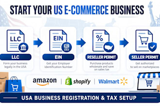 create USA llc, ein setup for amazon shopify walmart sellers