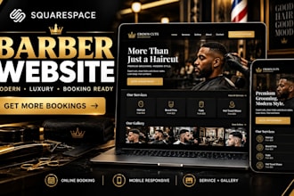 design a squarespace barber website with online booking