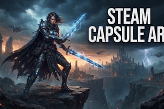 design a custom steam capsule art and game store assets