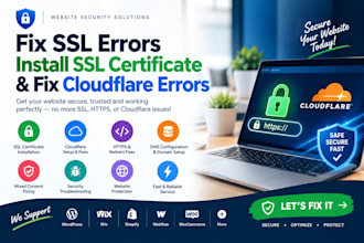 fix SSL errors and install SSL certificate on any website fix cloudflare errors