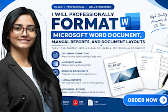 professionally format microsoft word document, manual reports, document layouts