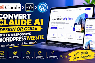 convert claude ai design or code into a responsive wordpress website site