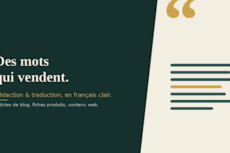 je redige des articles de blog et descriptions produits en francais