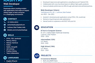 create a professional resume and CV