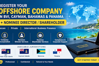 incorporate your offshore company in bvi, cayman, bahamas and panama