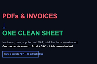 extract data from pdfs and invoices into excel