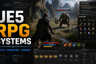 create unreal engine 5 rpg systems, quests, inventory and combat