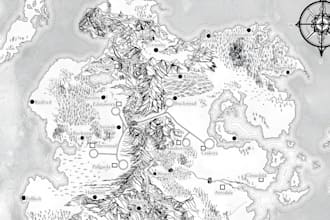 do hand drawn dnd fantasy book map illustration rpg cartography novel map