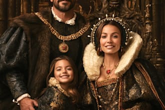 create personalized royal couple portrait from photo