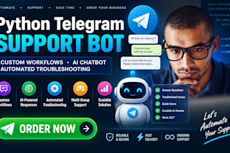build a python telegram customer support bot with custom workflows telegram bot
