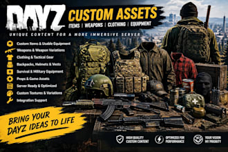 create custom dayz assets, item, weapons, clothing and equipment