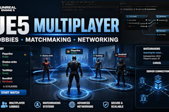 create unreal engine 5 multiplayer systems, lobbies, and matchmaking