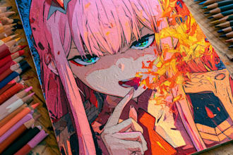 drawing anime artwork illustration with high quality