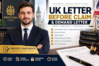 draft a UK solicitor letter before claim and demand letter