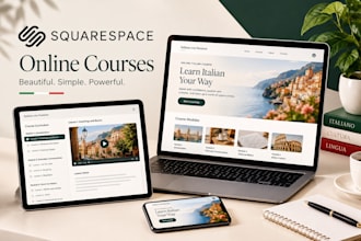 create italian squarespace online course with video lessons squarespace website