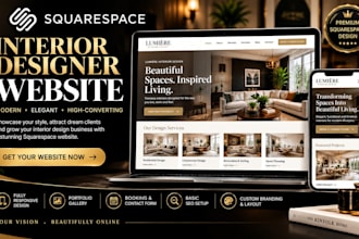 design a squarespace interior designer website and portfolio