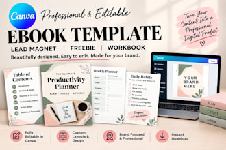 design editable canva ebook template for lead magnet freebie and workbook