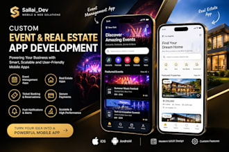 develop event booking app, hotel booking app, and a ticket booking app