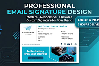 create a modern HTML email signature for gmail outlook