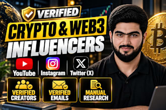 find crypto and web3 youtube, instagram, twitter influencers for marketing