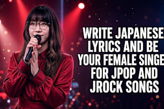 write japanese lyrics and be your female singer for jpop and jrock songs