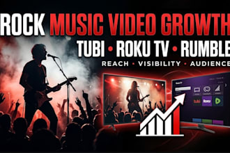 promote rock music video, tubi promotion, roku TV channel, rumble growth
