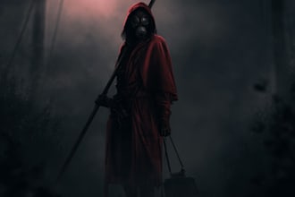 create anything dark art, horror, for cover art, merch