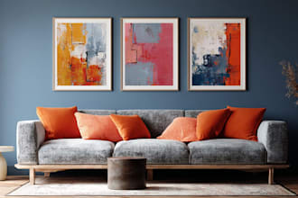 create modern abstract digital art illustration