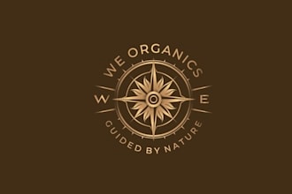 design compass rose logo for a herbal beauty wellness brand
