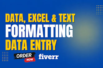 do data entry excel data cleaning and copy paste work
