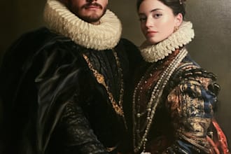 oil painting portrait and illustrations