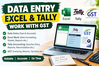 do excel data entry, tally bookkeeping and gst accounting