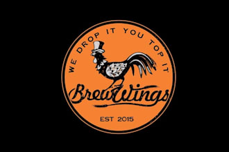 design wings toppings food truck restaurant logo for you