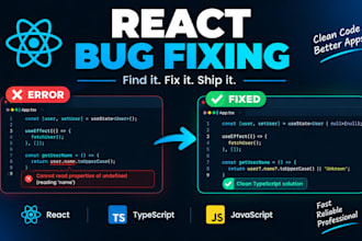 fix bugs and errors in your react typescript app