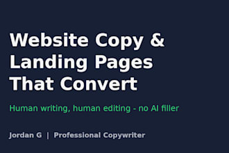 write SEO website copy and landing page copy that converts