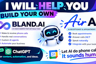 build bland ai and air ai voice agents with CRM and make com automation