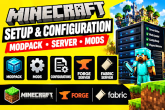setup minecraft modpack server mods, configurations, forge server, fabric server