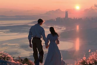 design romantic book cover with art