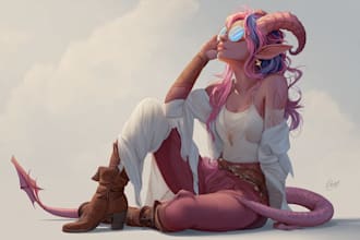 draw digital art commission in any art style