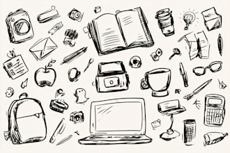 do cute doodle illustrations for stickers, website, icons