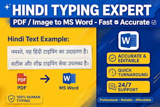 convert hindi pdf image to ms word typing fast and accurate
