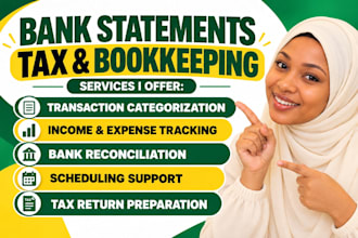 categorize bank transactions for tax, bookkeeping and tax returns