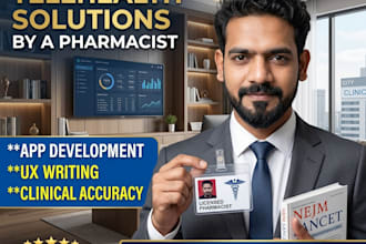 write telehealth content, app copy as a pharmacist