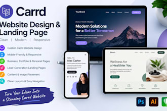 professionally build a  carrd website design carrd landing page