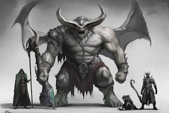 draw fantasy creatures and custom monster illustration