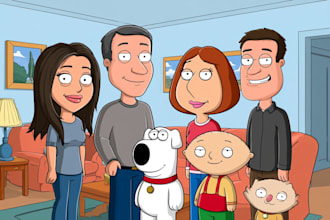 create a custom family guy style, cartoon character of you